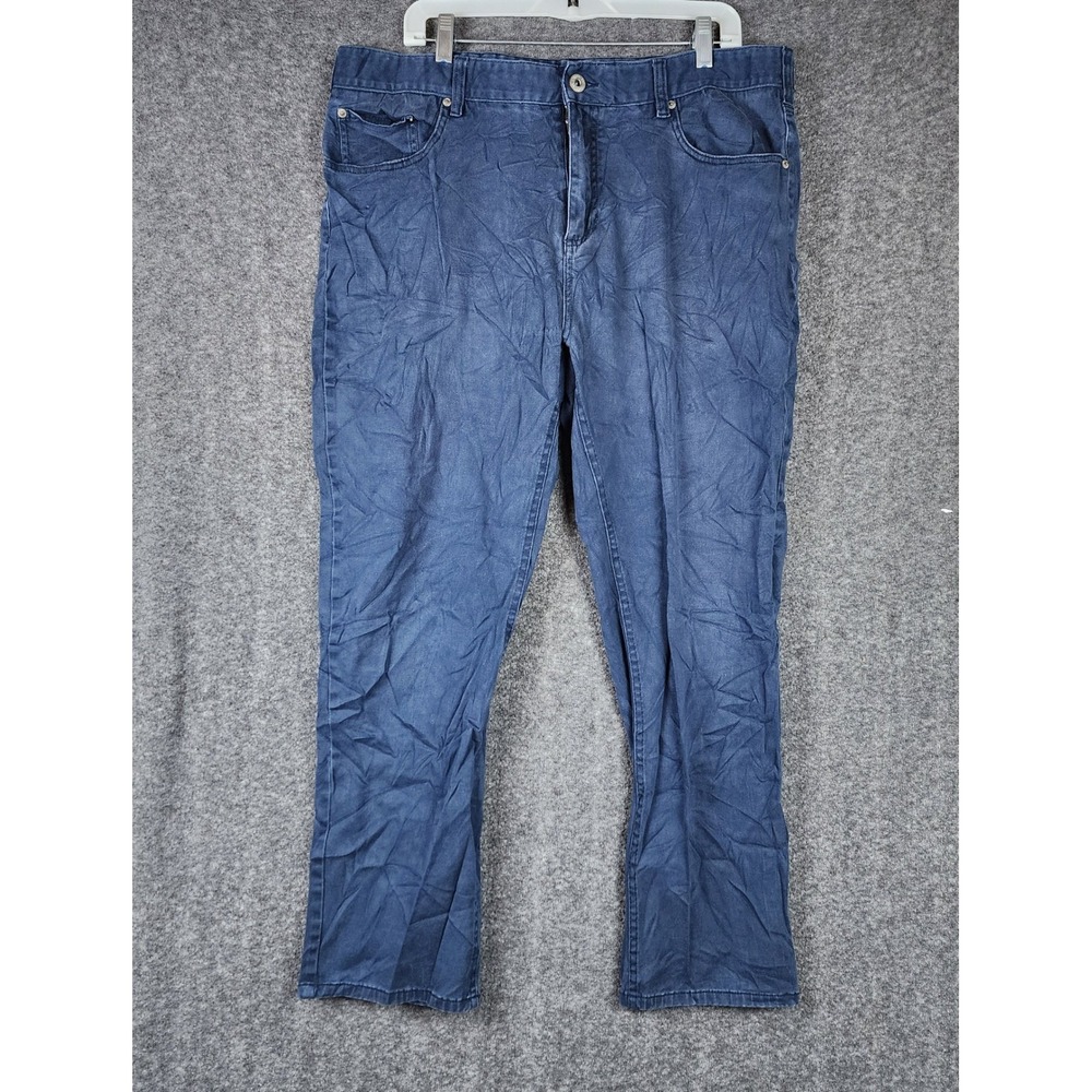 Iron Co Pants Mens 38x30 Straight Navy Blue Casual EUC